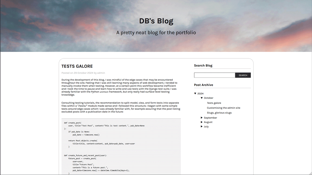 Blog Site Preview
